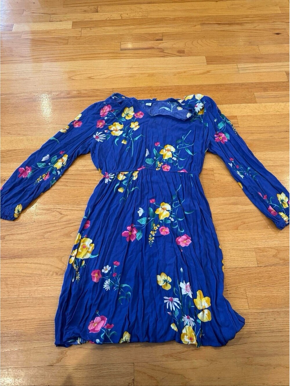 NWT Old Navy Women Blue Floral Fit & Flare Mini Dress Size M CLOTHING00015